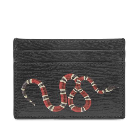 gucci card holder black leather|gucci card holder with snake.